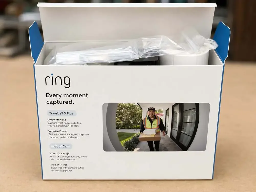 Ring Video Doorbell 3 Plus and Indoor Cam Bundle